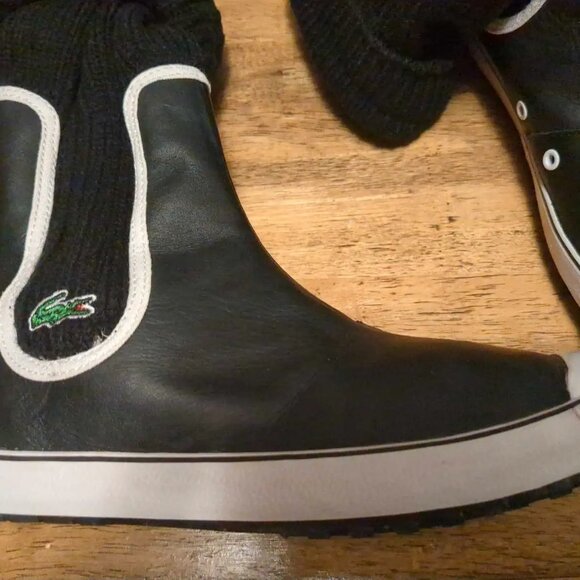 LACOSTE WOMENS GIRLS Leather Sock Boots - Size 5 - Picture 5 of 7